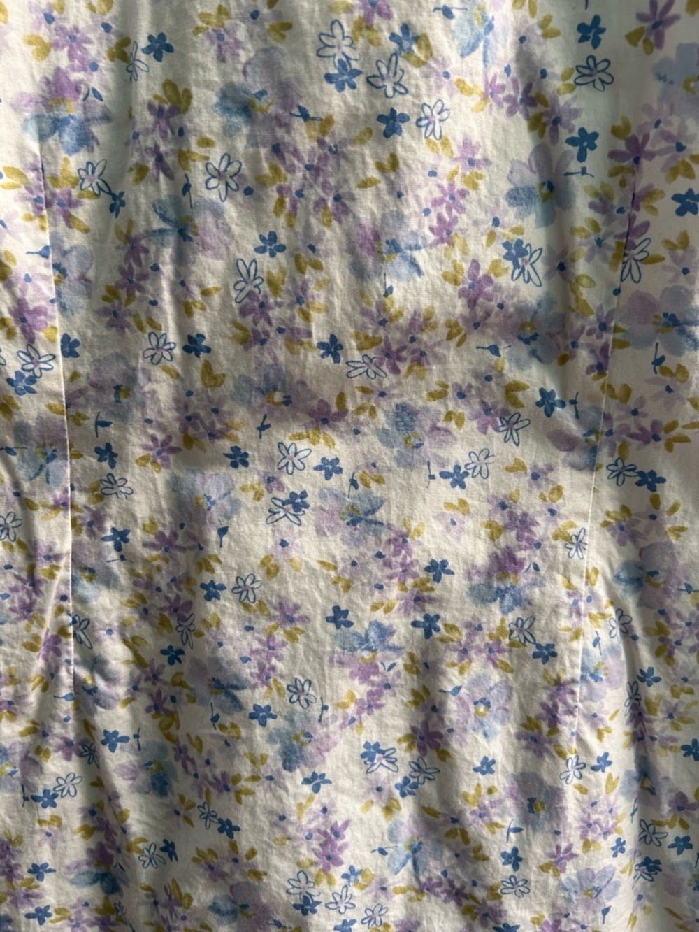 Vintage Floral Sleeveless Shift Dress in Lavender & Yellow cottagecore summer - Picture 4 of 5